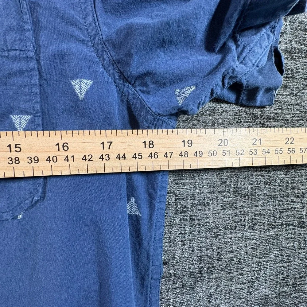 The North Face Button Down Shirt Mens Small Blue Geometric Tree NF0A48V9